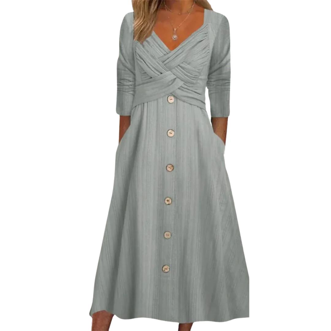 Elegant Tummy Coverage Midi Dress