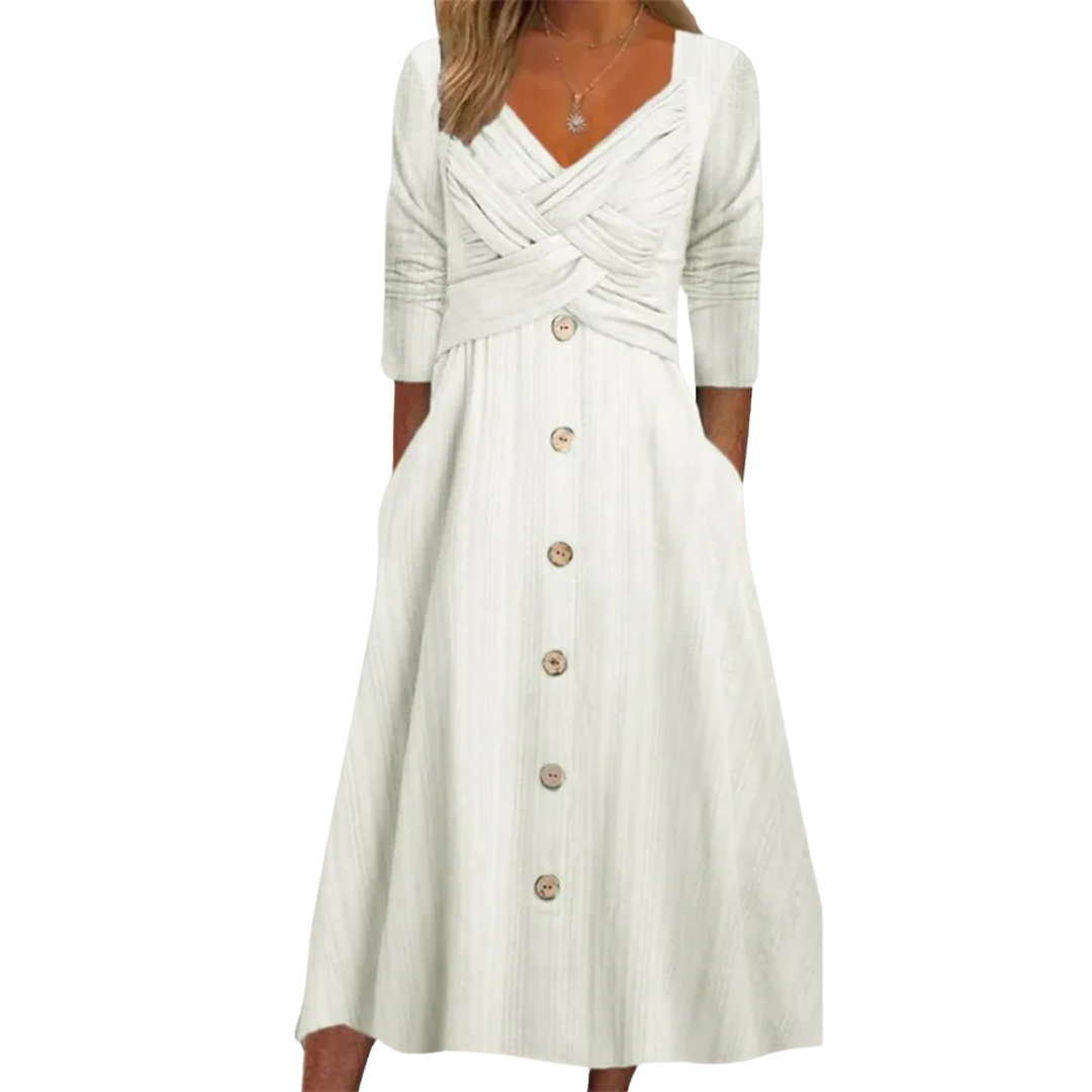 Elegant Tummy Coverage Midi Dress