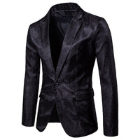 Elegant tuxedo blazer with jacquard pattern