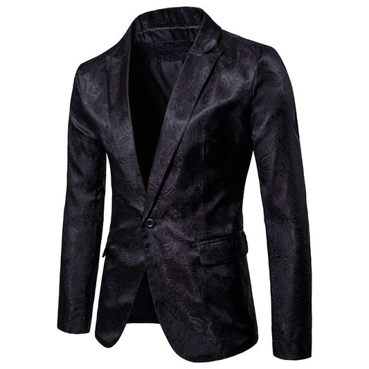 Elegant tuxedo blazer with jacquard pattern
