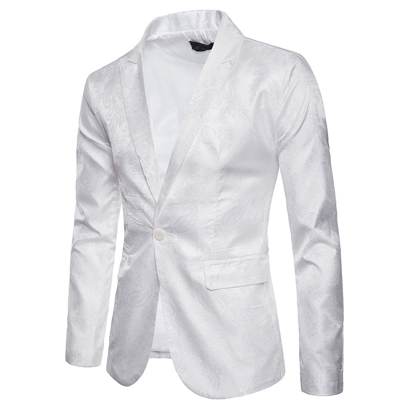 Elegant tuxedo blazer with jacquard pattern