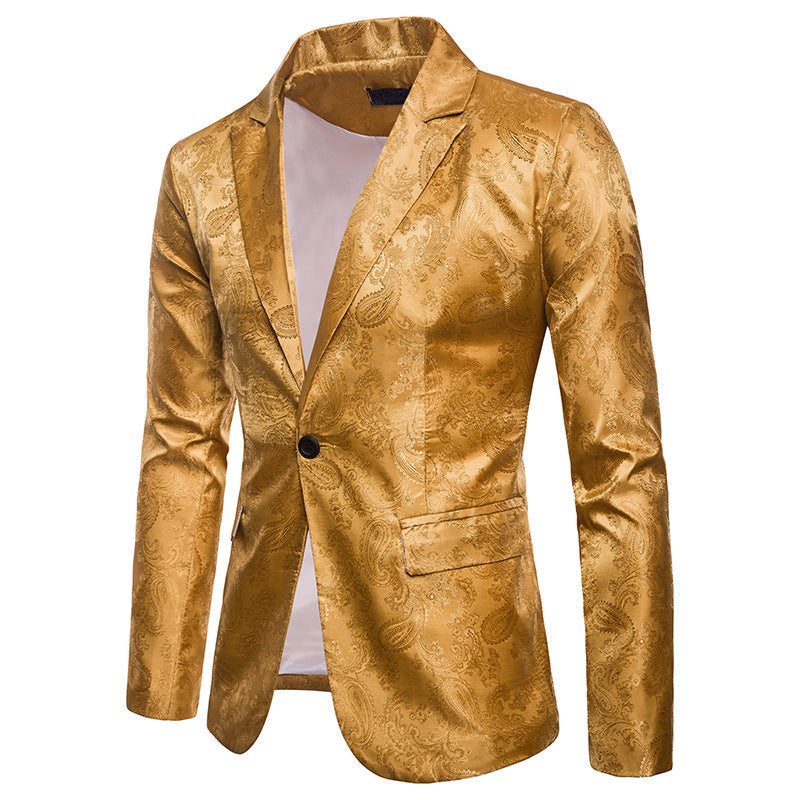 Elegant tuxedo blazer with jacquard pattern