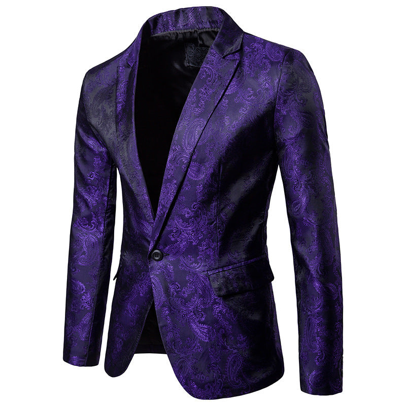 Elegant tuxedo blazer with jacquard pattern