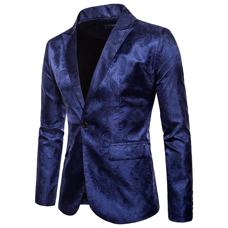 Elegant tuxedo blazer with jacquard pattern