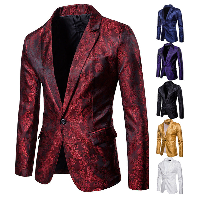 Elegant tuxedo blazer with jacquard pattern