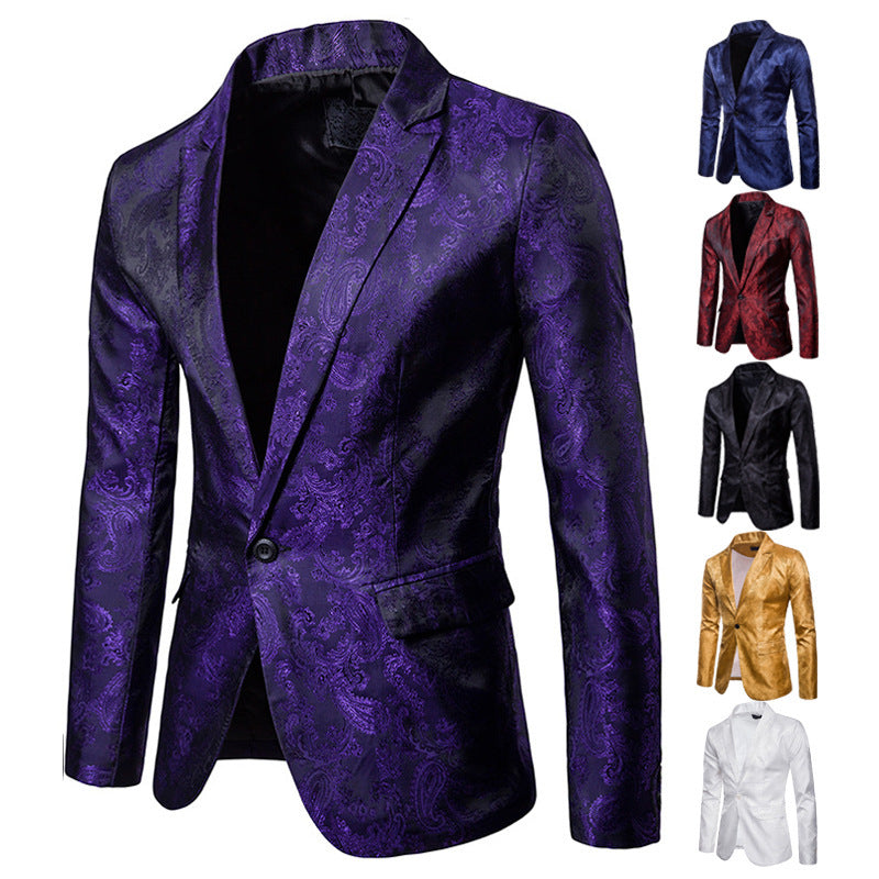Elegant tuxedo blazer with jacquard pattern