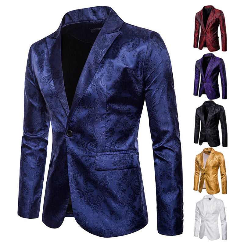 Elegant tuxedo blazer with jacquard pattern