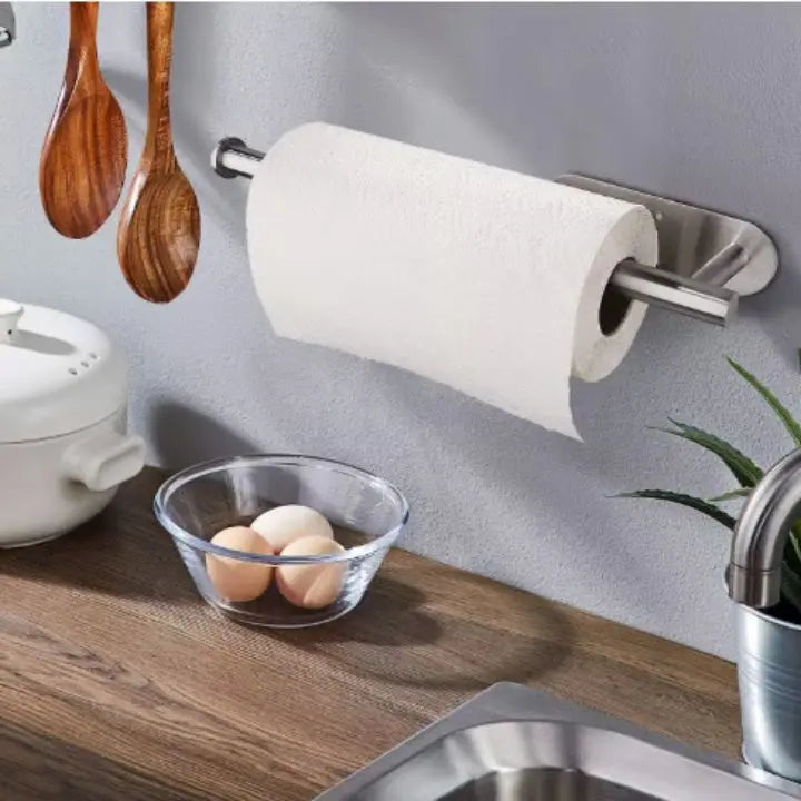 Elegant Wall Kitchen Paper Towel Holder – drill-free & space-saving