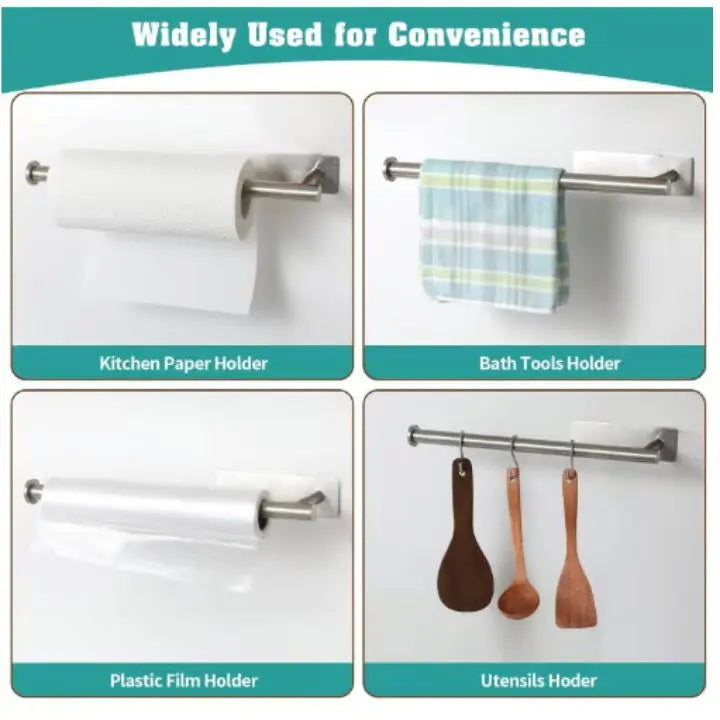 Elegant Wall Kitchen Paper Towel Holder – drill-free & space-saving