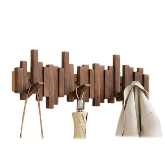 Elegant Wooden Coat Rack Piano Style - Walnut & Beech