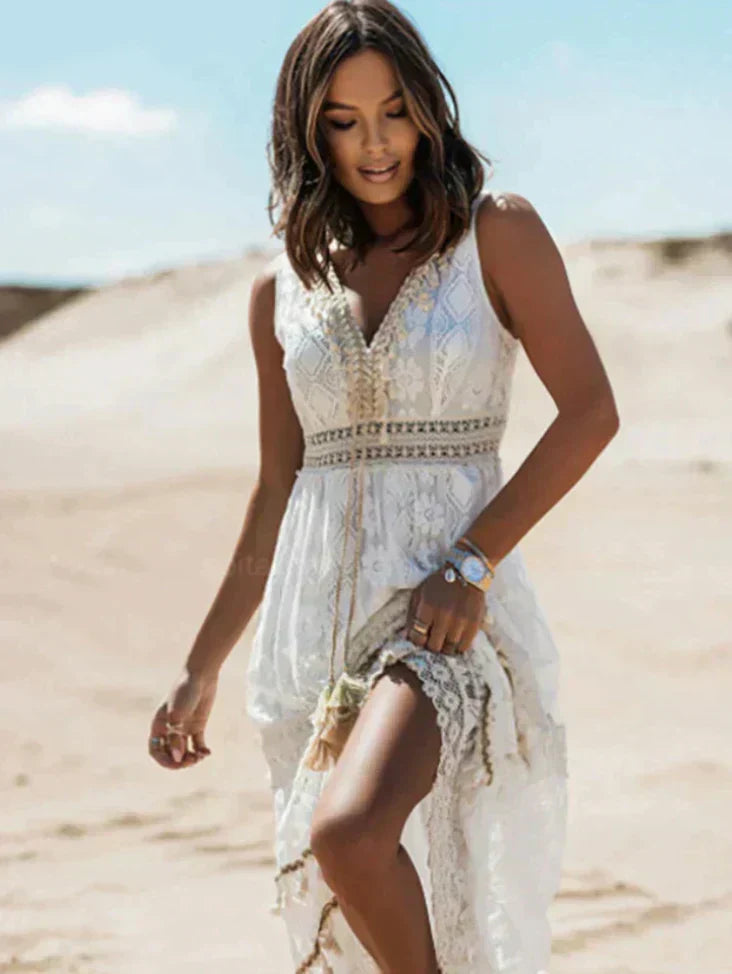 Elowynn Boho Dress - Elegant & Dreamy V-Neck Design