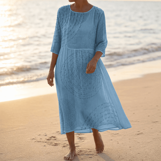 Embossed Texture Midi Dress