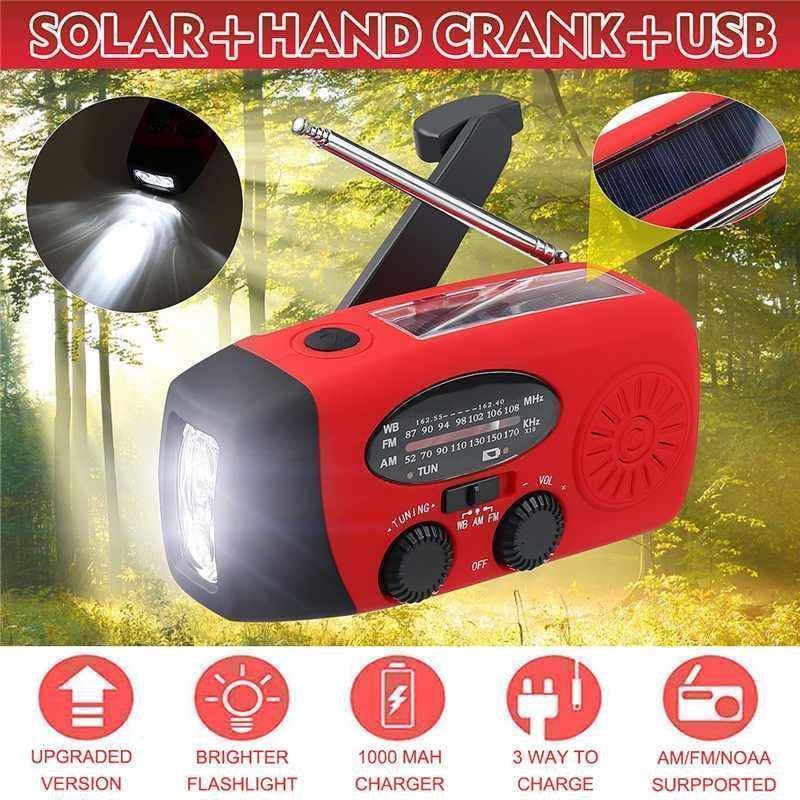 Emergency Hand Crank Radio with Flashlight & Power Bank