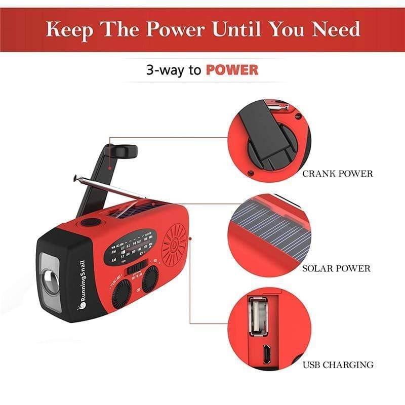 Emergency Hand Crank Radio with Flashlight & Power Bank
