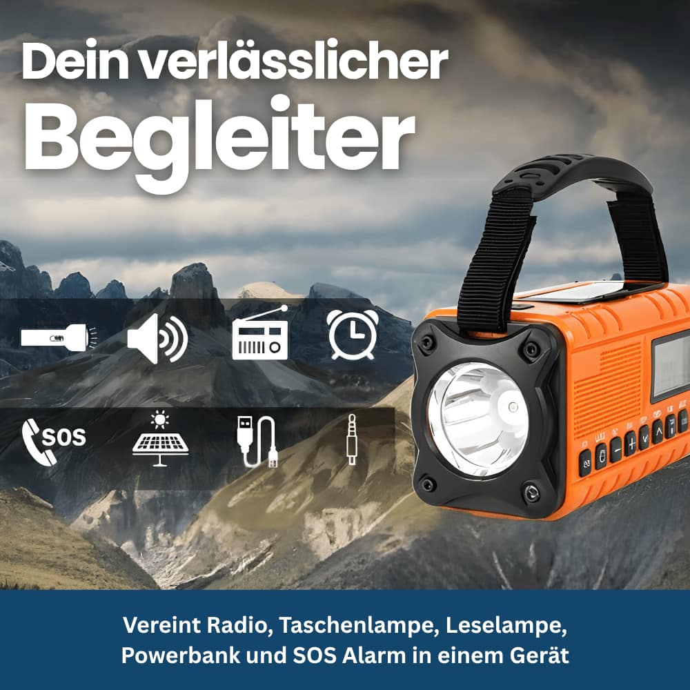 Emergency Solar Crank Radio Flashlight
