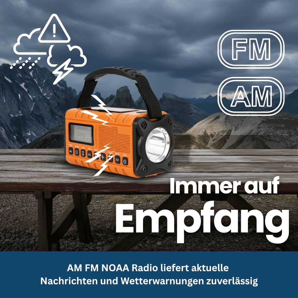 Emergency Solar Crank Radio Flashlight
