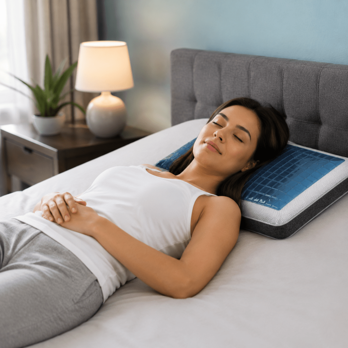 Ergonomic gel cooling pillow for restful sleep comfort