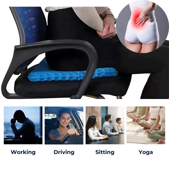 Ergonomic Gel Seat Cushion – Relieves Tailbone & Lower Back Pain