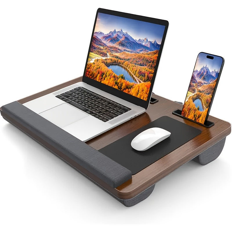 Ergonomic Laptop Holder with Wrist Support and Device Slots