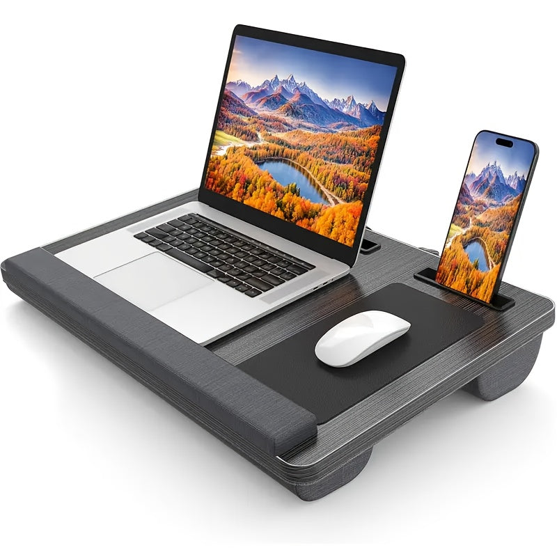 Ergonomic Laptop Holder with Wrist Support and Device Slots