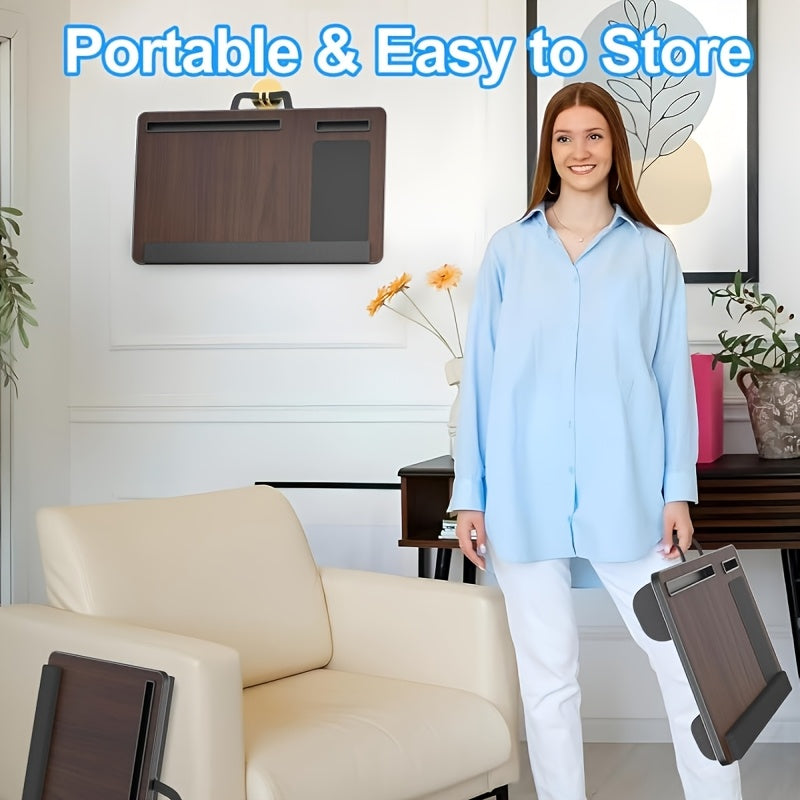 Ergonomic Laptop Holder with Wrist Support and Device Slots