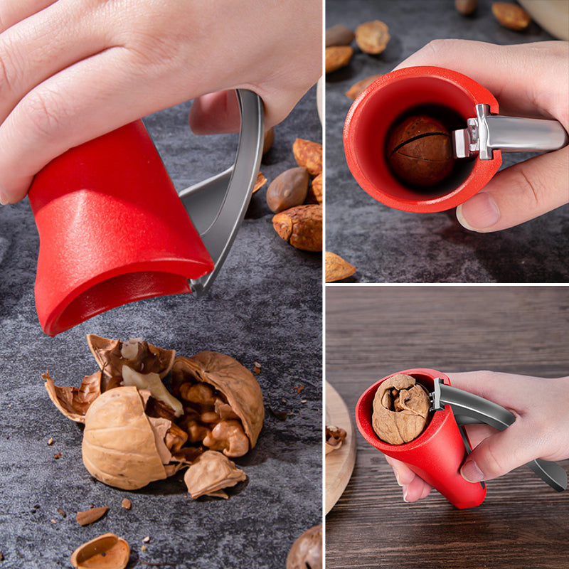 Ergonomic Nutcracker in Red and Black Aluminum
