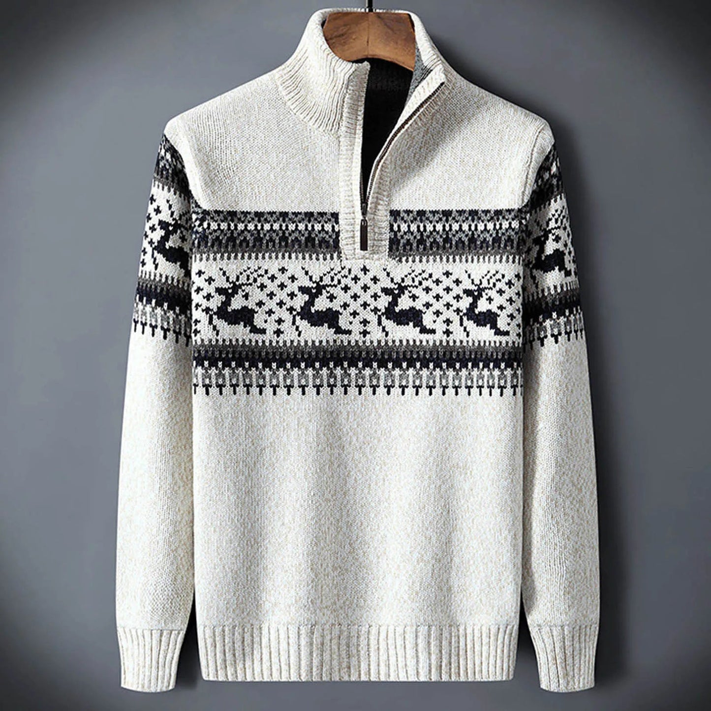 Fair Isle Half-Zip Sweater
