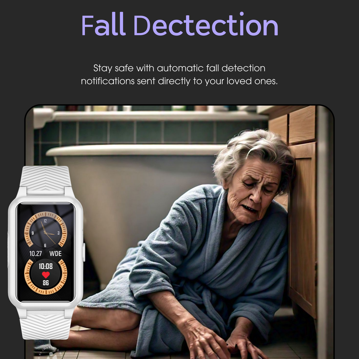 Fall Detection Smartwatch for Seniors - 4G Medical Alarm with GPS & SOS Smartwatch