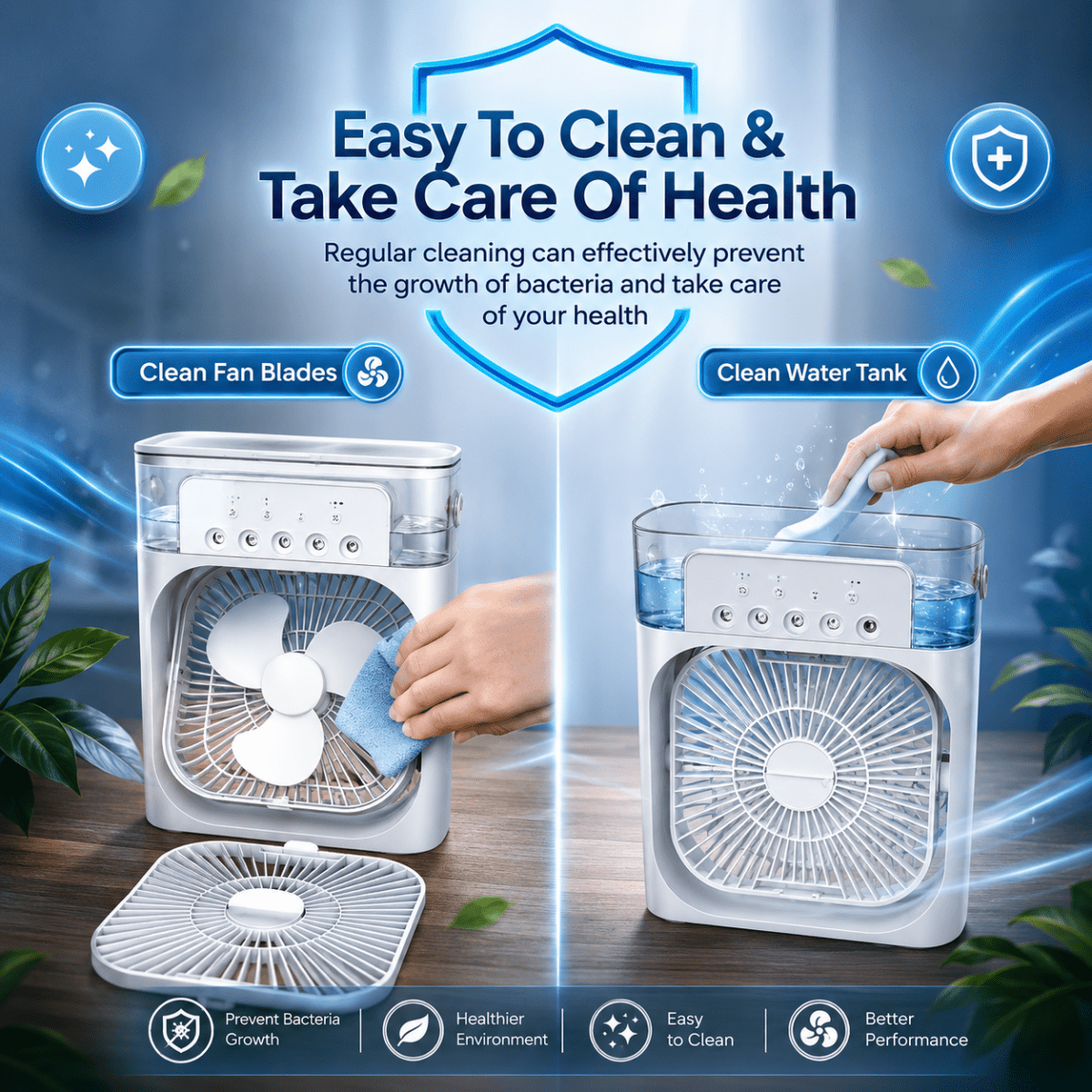 Fan with Cooling and Humidifying Function