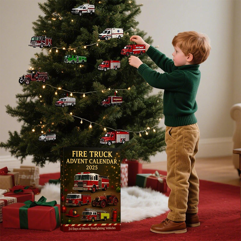 Fire Truck Advent Calendar with 24 Toys