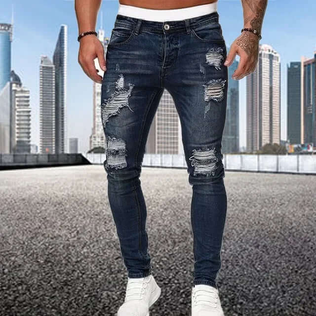 Flocked Skinny Jeans
