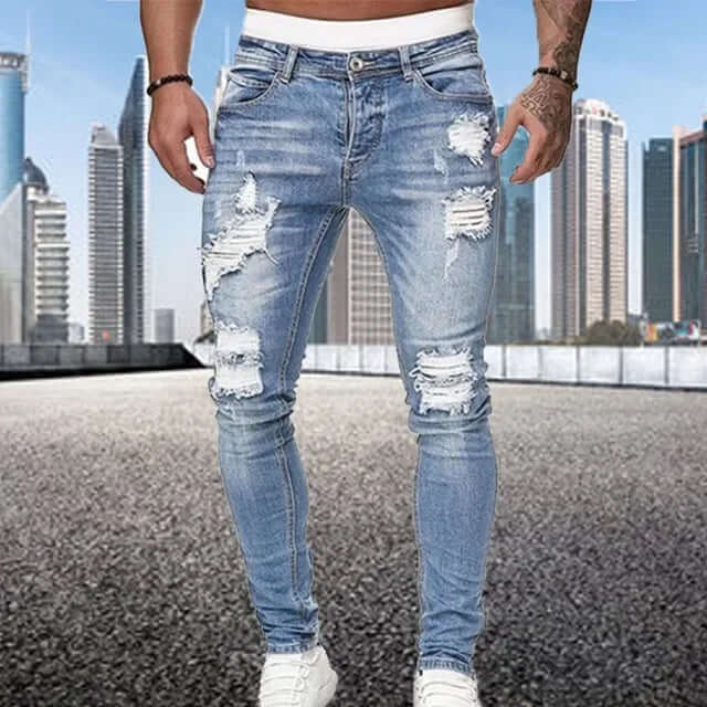 Flocked Skinny Jeans