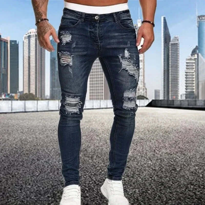 Flocked Skinny Jeans