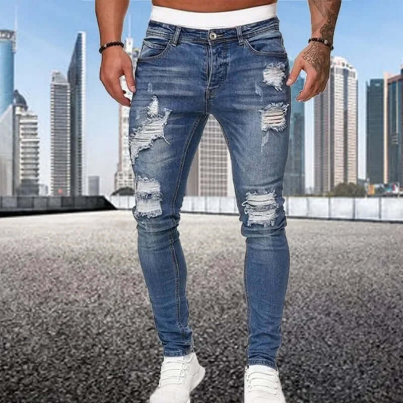 Flocked Skinny Jeans