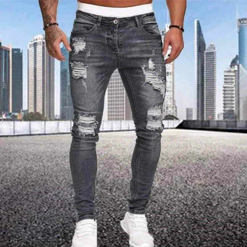 Flocked Skinny Jeans