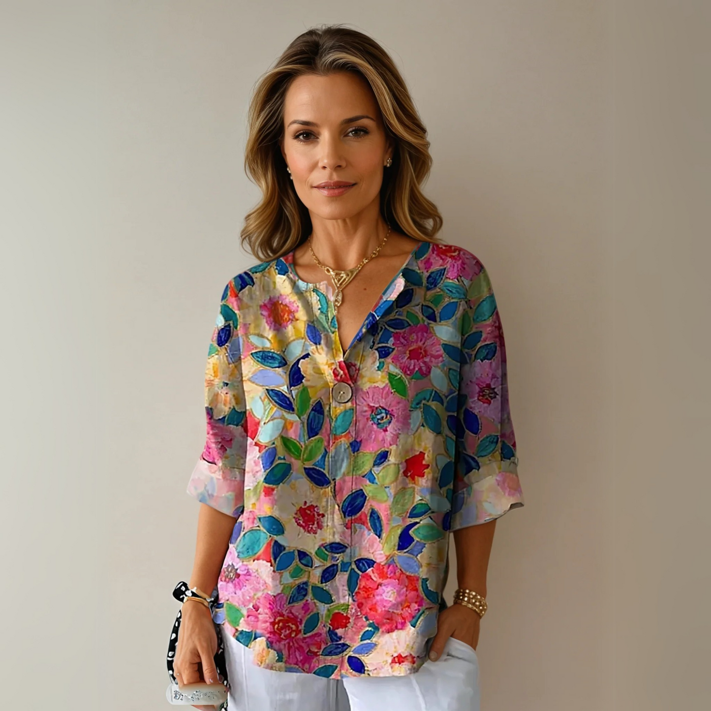 Floral 3/4 Sleeve Blouse