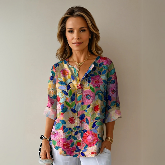 Floral 3/4 Sleeve Blouse