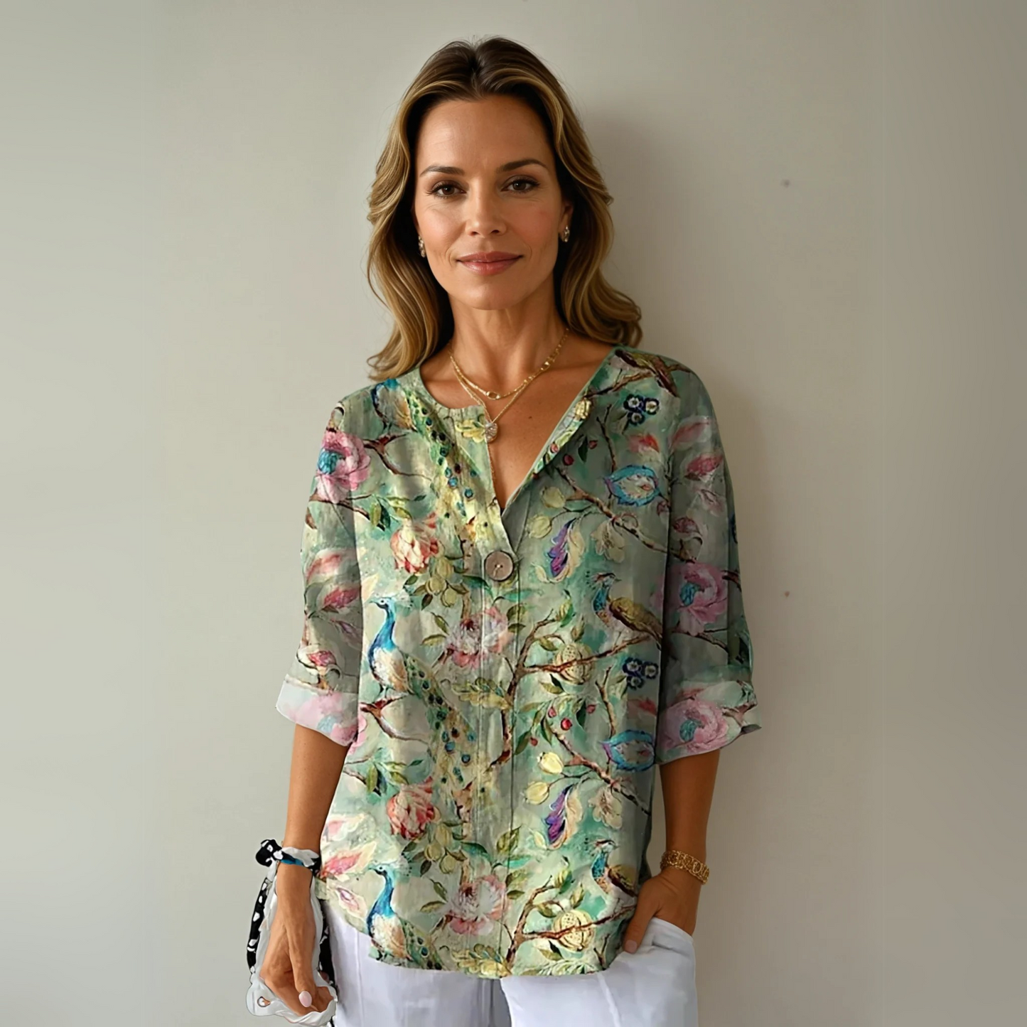 Floral 3/4 Sleeve Blouse