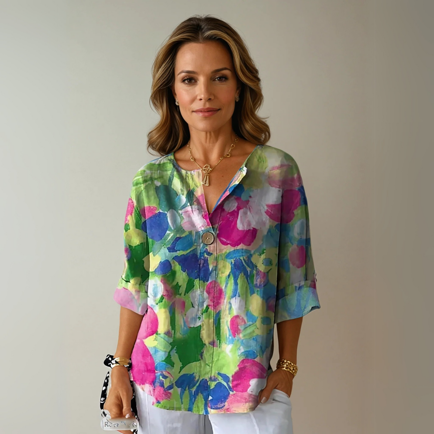 Floral 3/4 Sleeve Blouse
