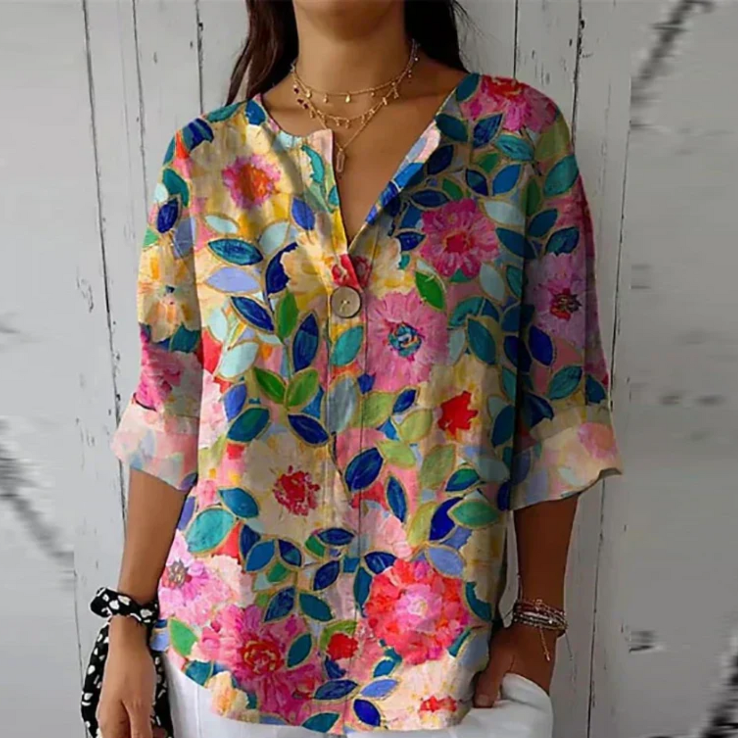Floral 3/4 Sleeve Blouse