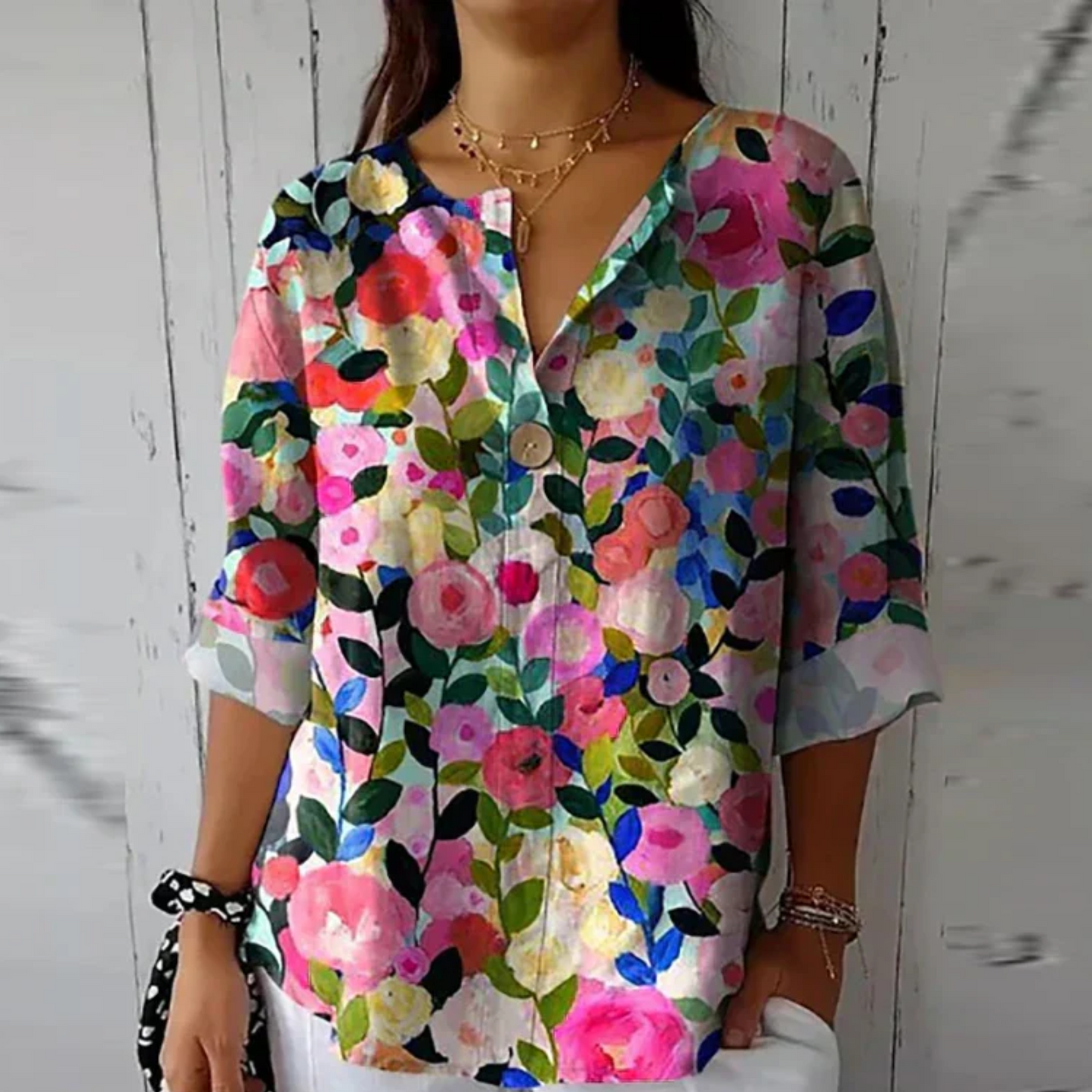 Floral 3/4 Sleeve Blouse