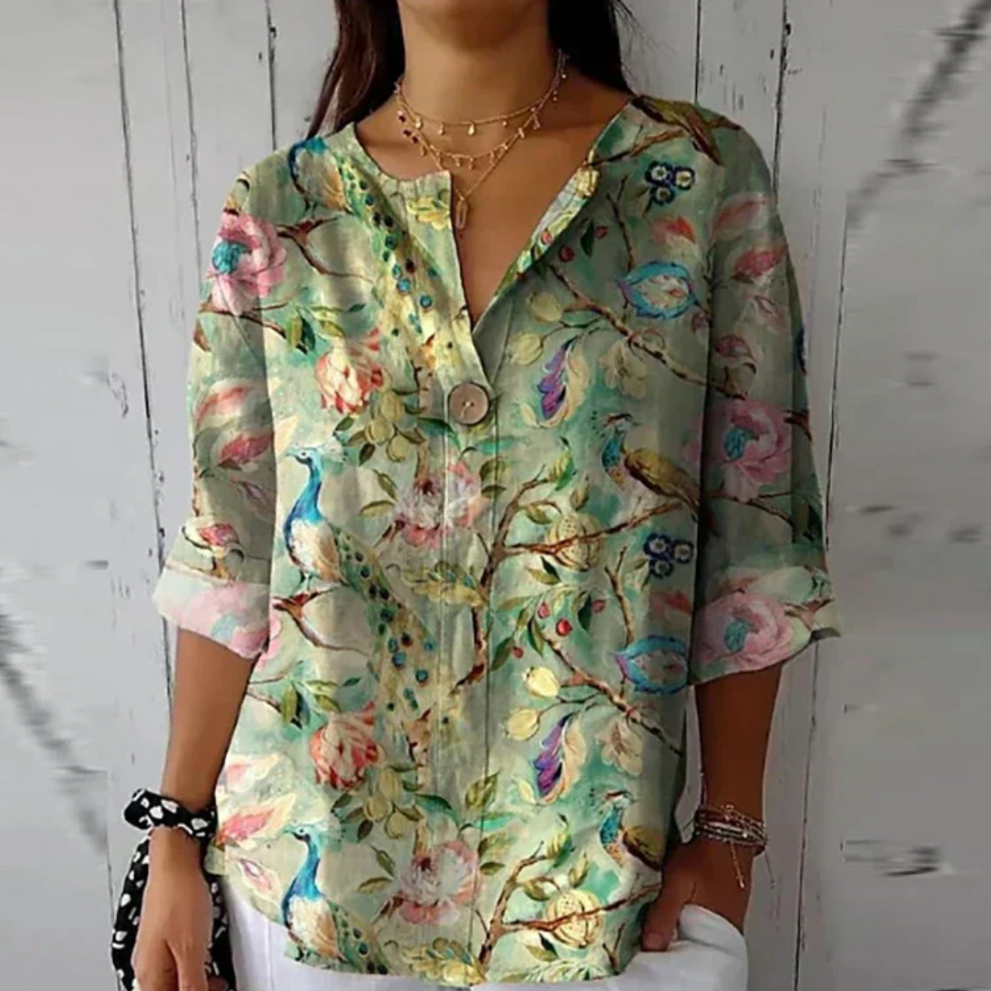 Floral 3/4 Sleeve Blouse