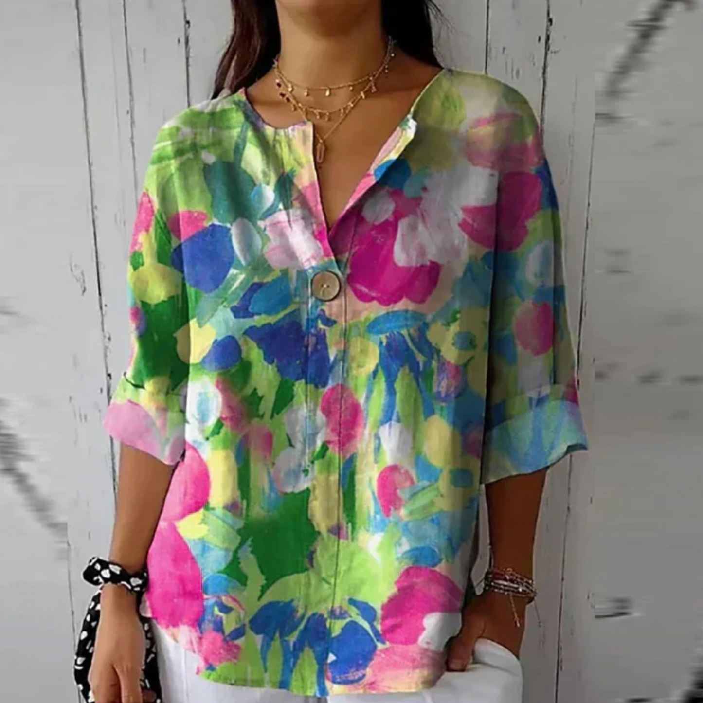 Floral 3/4 Sleeve Blouse
