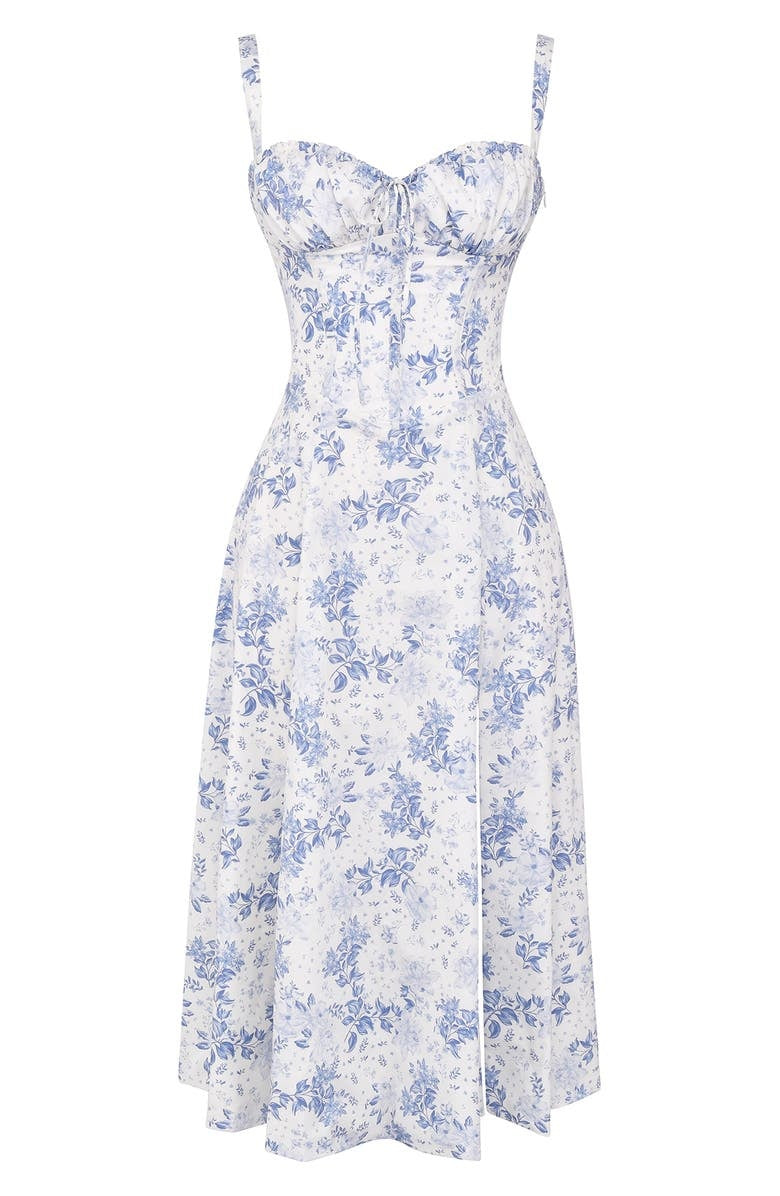 Floral Bustier Dress with Waist Shaping