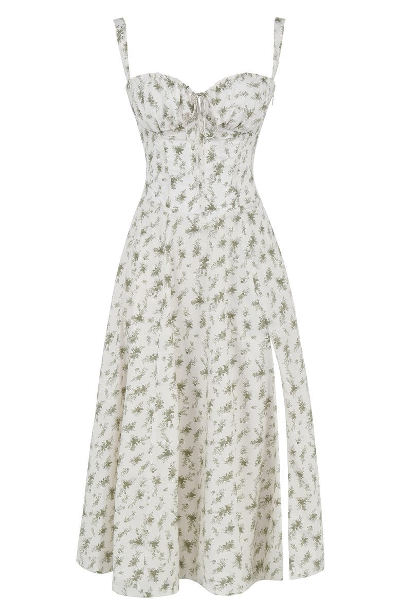 Floral Bustier Dress with Waist Shaping