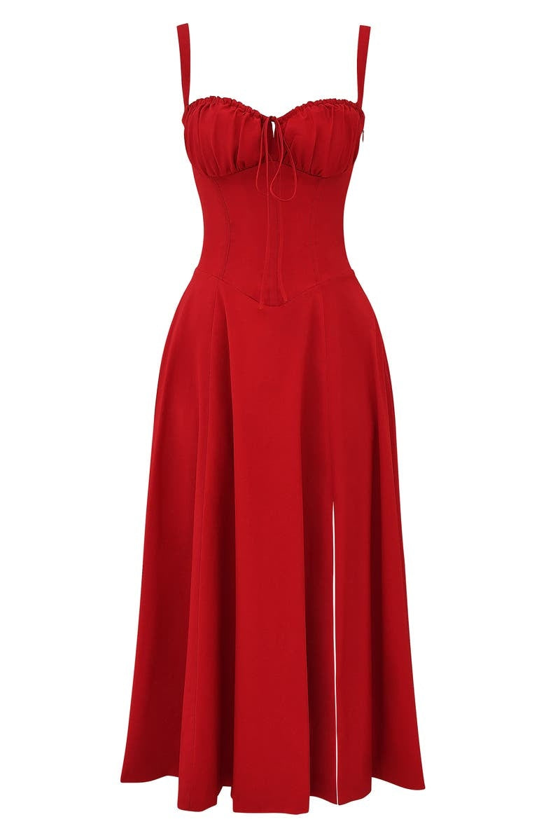 Floral Bustier Dress with Waist Shaping