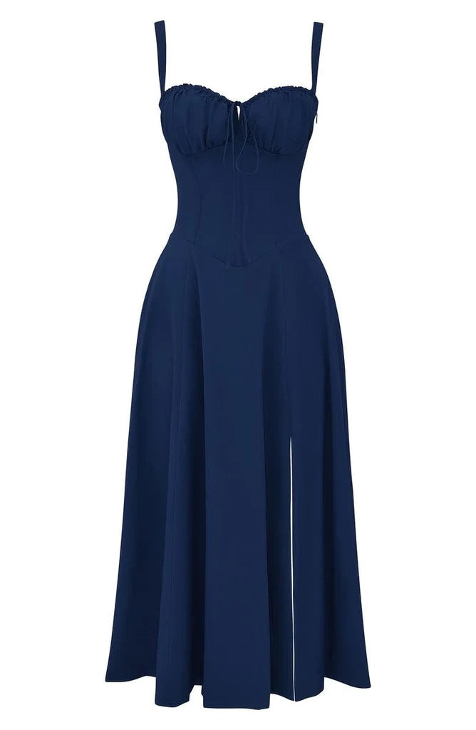 Floral Bustier Dress with Waist Shaping