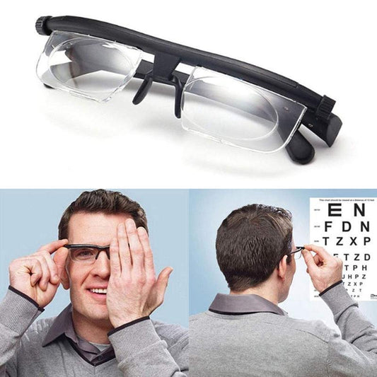 Focusing Reading Glasses Unisex | Adjustable Zoom Lens | Black