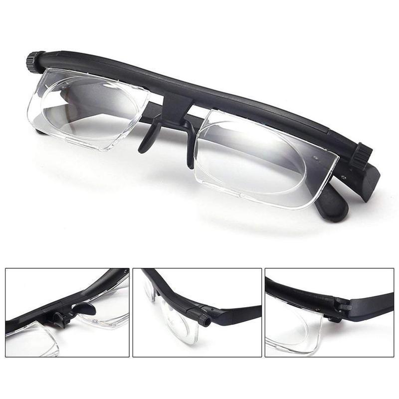 Focusing Reading Glasses Unisex | Adjustable Zoom Lens | Black