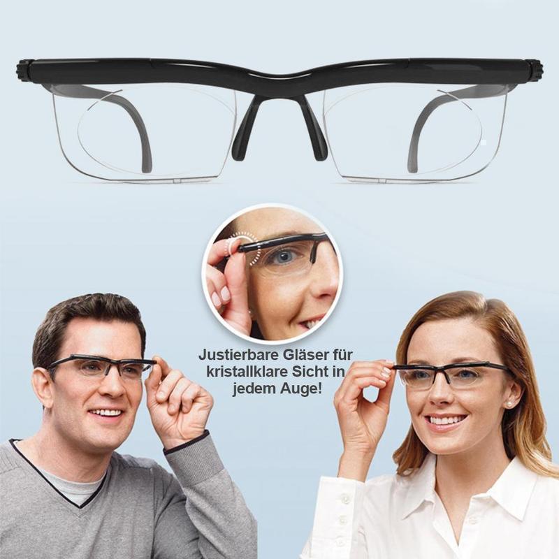 Focusing Reading Glasses Unisex | Adjustable Zoom Lens | Black